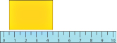 A yellow rectangle with a ruler along the bottom edge, starting at 0.5cm