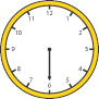 A clock with one hand pointing straight down