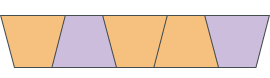 A shape divided into five equal parts. Three of the parts are shaded.
