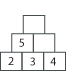 Two number pyramids. The first one consisting of six bricks in three rows. Across the bottom row, the bricks contain the numbers two, three and four. On the second row the left brick contains the number five. The remaining two bricks are empty. The second one contains the same amount of bricks but only has the number 20 in the top brick. The rest of the bricks are empty.