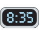 A digital clock showing eight thirty-five as the time.