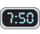 A digital clock showing seven fifty as the time.