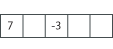 A number sequence: seven, blank, minus three, blank, blank.