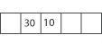 A number sequence: blank, 30, 10, blank, blank.