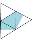 Triangle in a triangle with shaded area as tetrahedron.