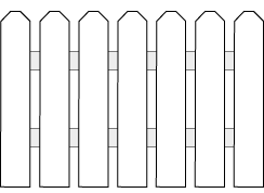 Fence showing parallel and perpendicular lines